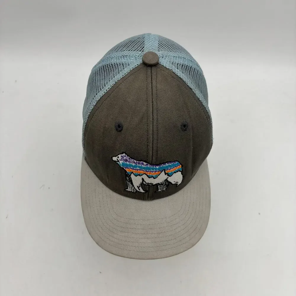 Patagonia Fitz Roy Bear Midcrown Mesh Snapback Trucker Hat Kids Youth Granola